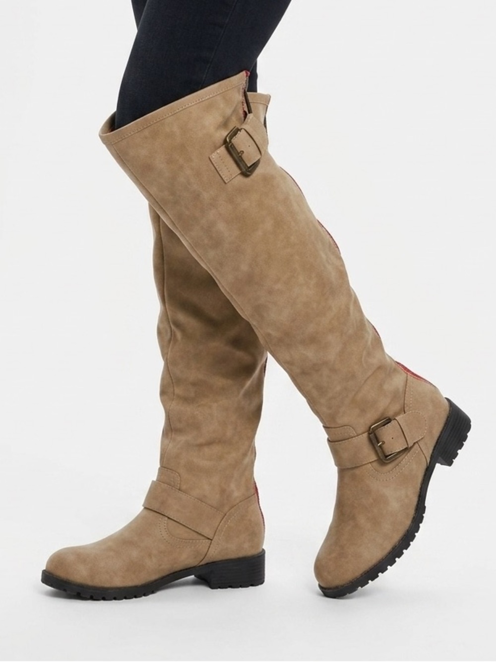 Soda Women's Over-the-Knee Boots in Taupe NiB